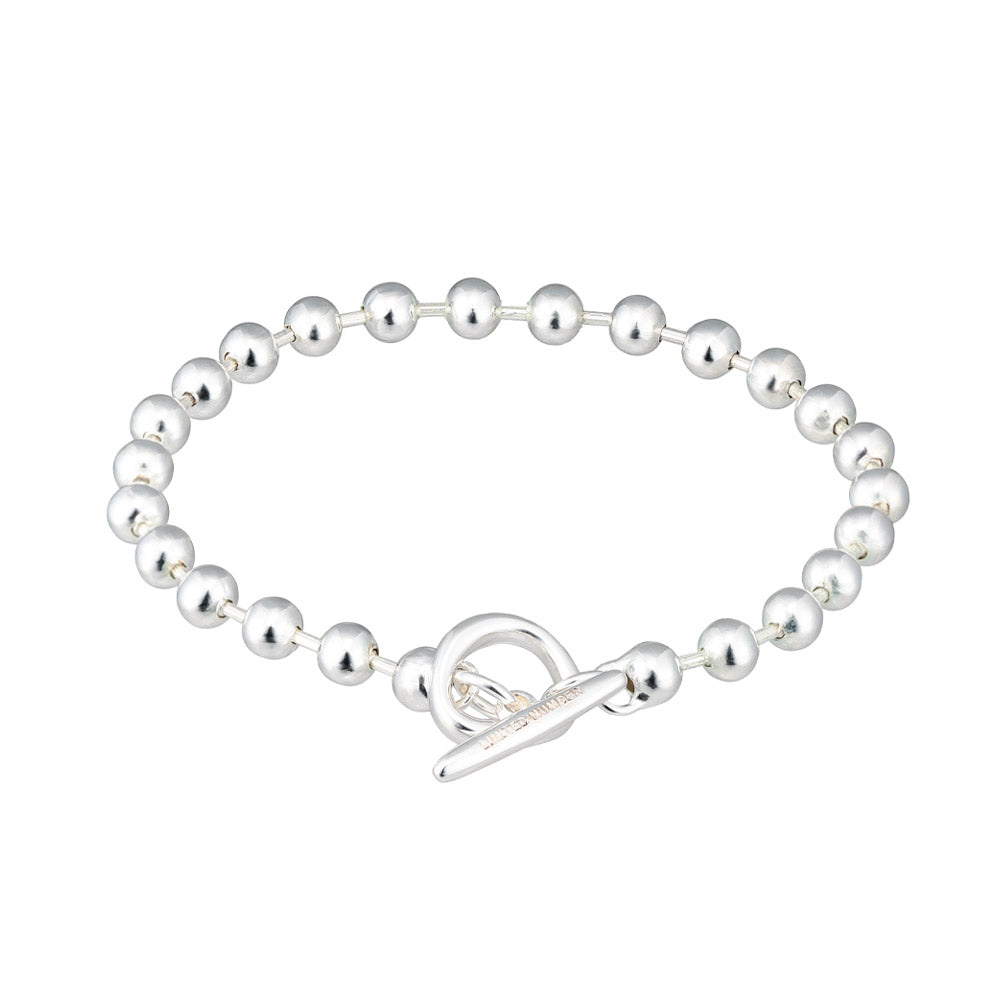 Silver Plated Ball Chain Toggle Bracelet