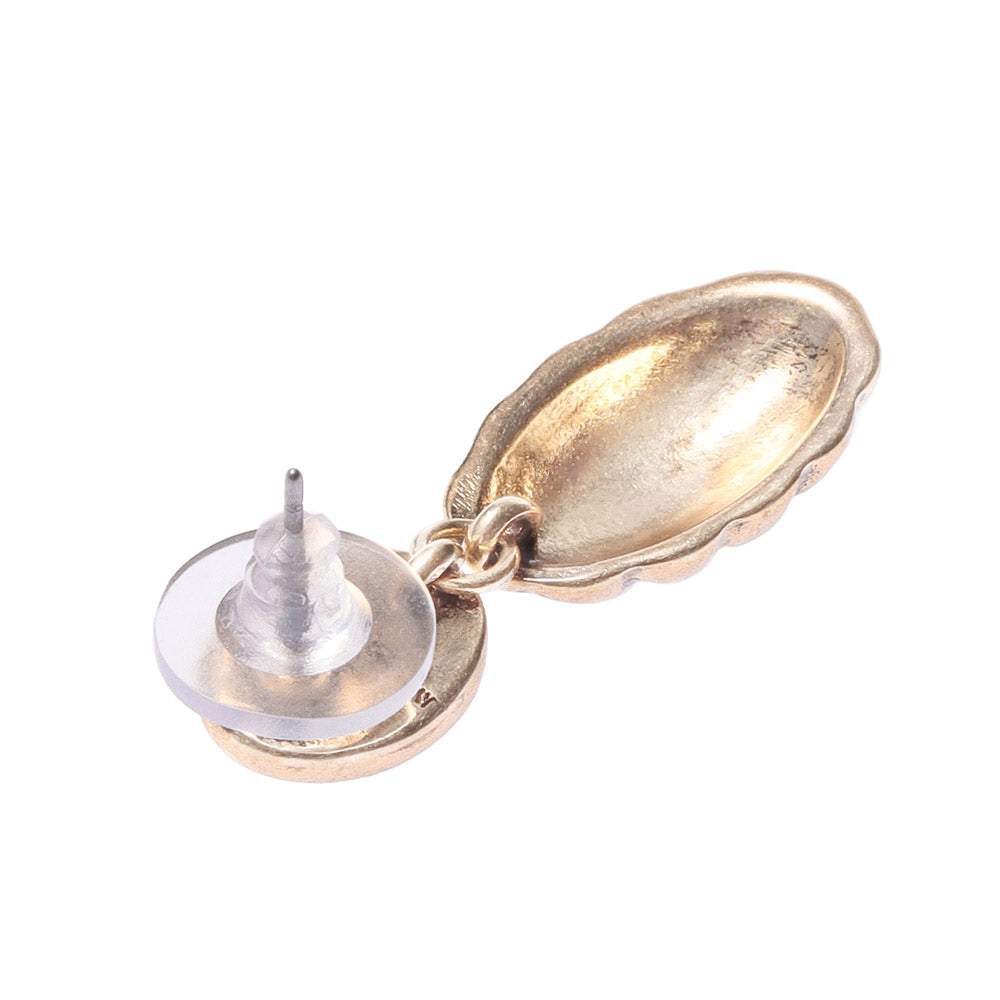 Oval Concho Drop Earrings