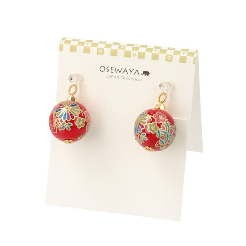 Japanese Pattern Bead Invisible Clip On Earrings - Osewaya