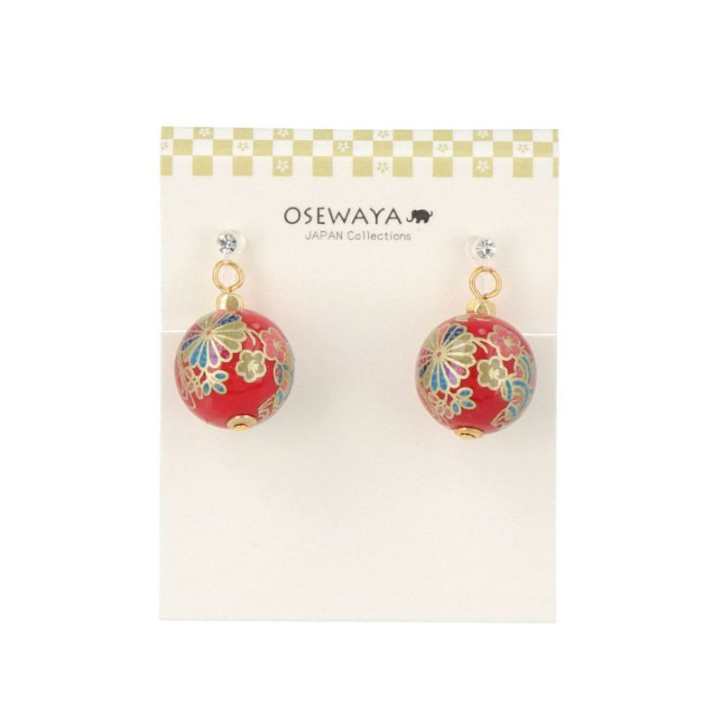 Japanese Pattern Bead Invisible Clip On Earrings - Osewaya