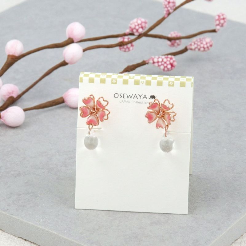 Cherry Blossom and Teardrop Invisible Clip Ons - osewaya