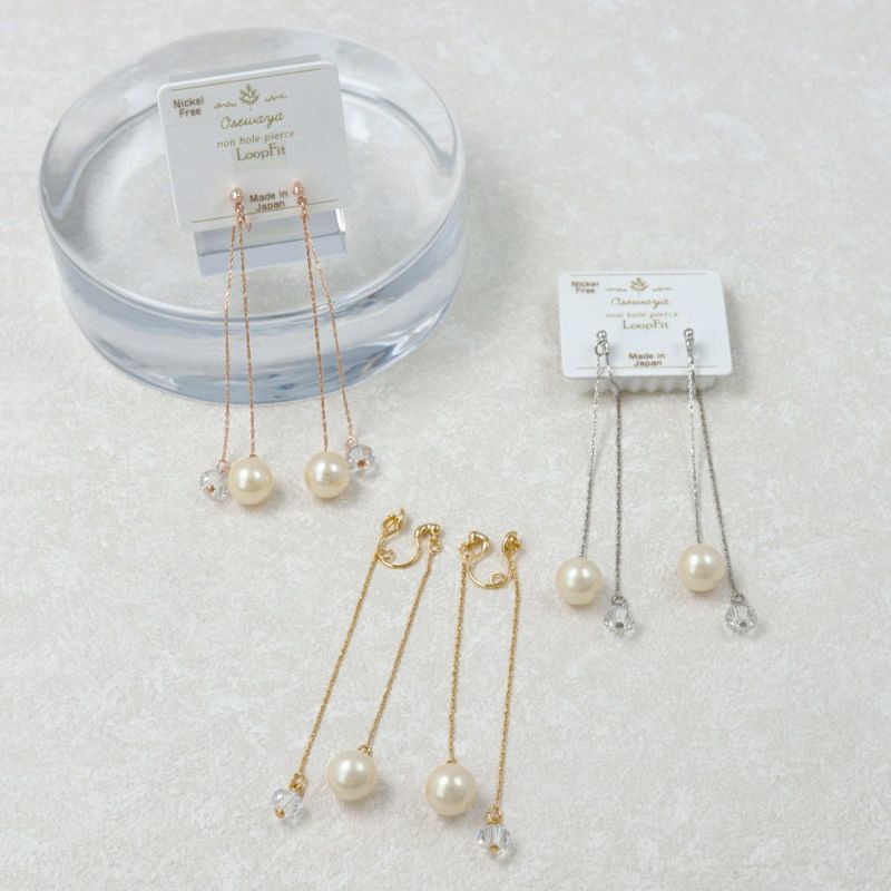 Loop Fit Threader Pearl Clip On Earrings - osewaya