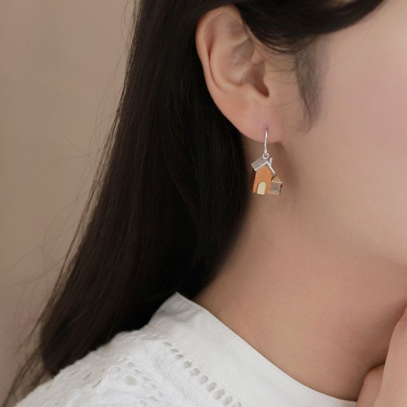 Bird House Earrings