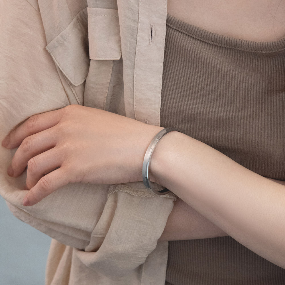 Small Stone Stainless Bangle