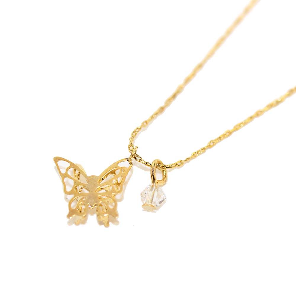 Butterfly and Stone Necklace
