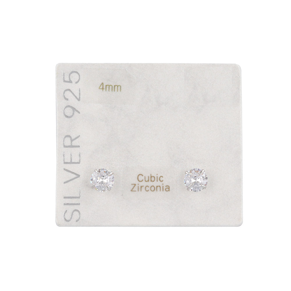 4mm Stone 925 Silver Studs