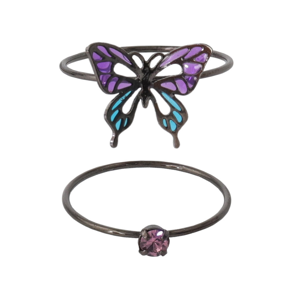 Openwork Butterfly Ring Set - Osewaya