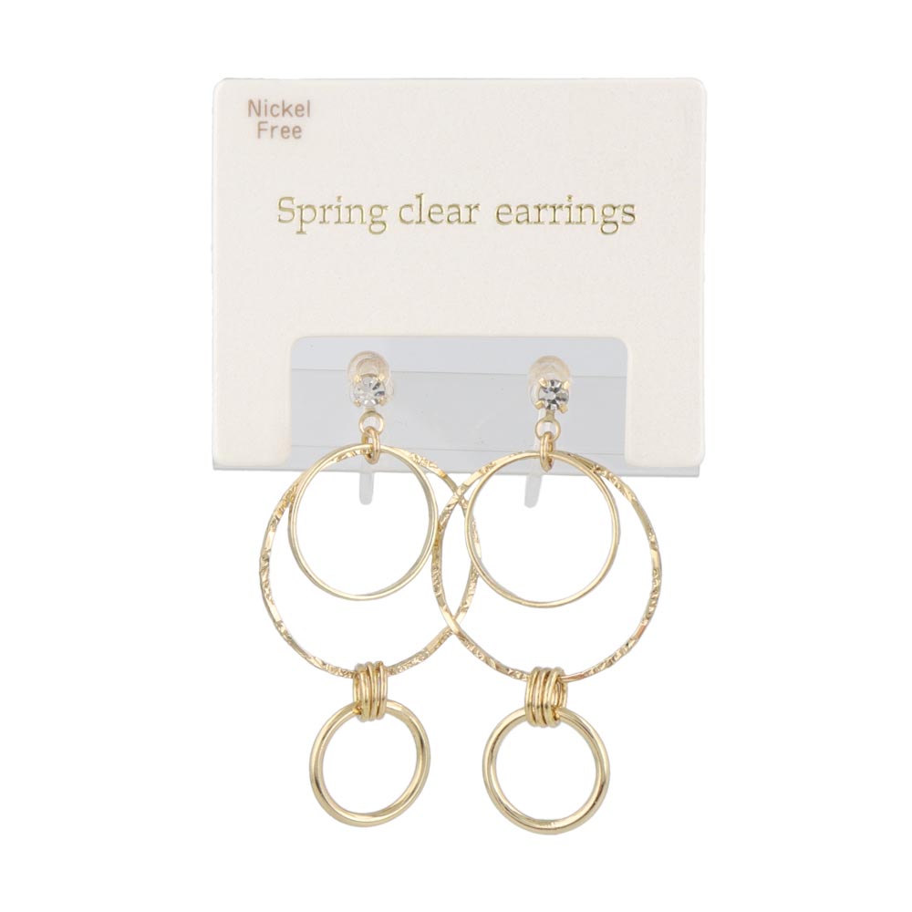 Multi Hoop Spring Clear Clip On Earrings