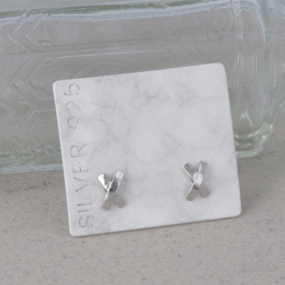 925 Silver Cross Stud Earrings