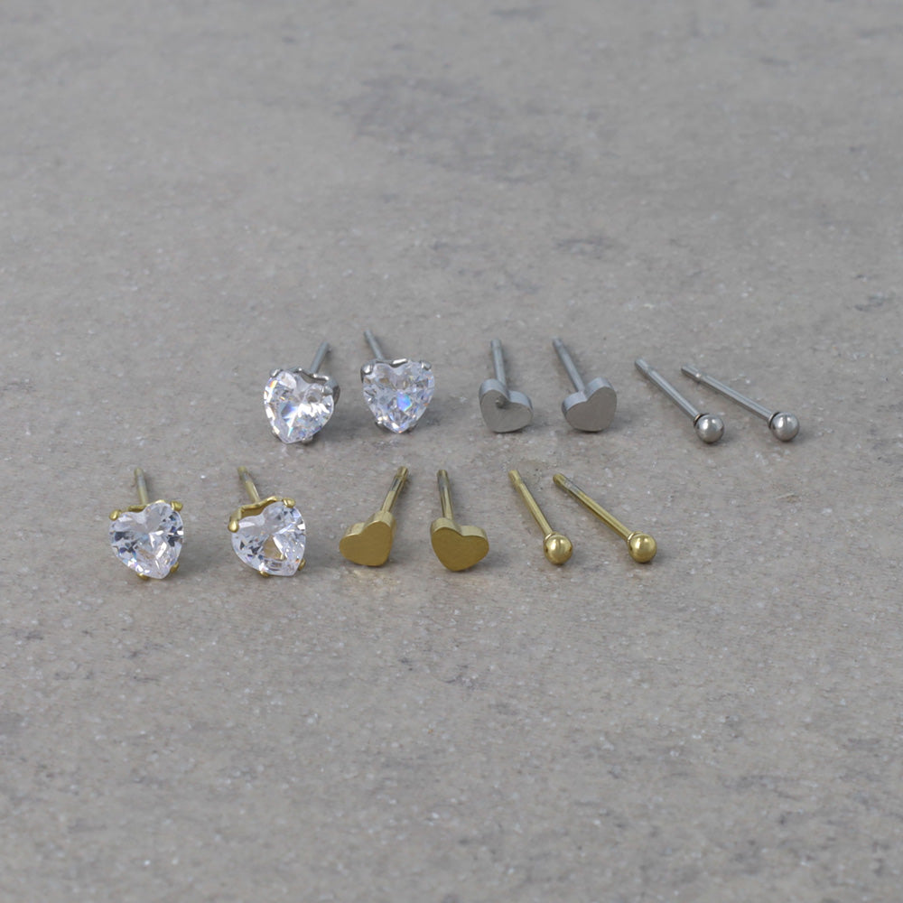 Heart Stainless Steel Earring Set - osewaya