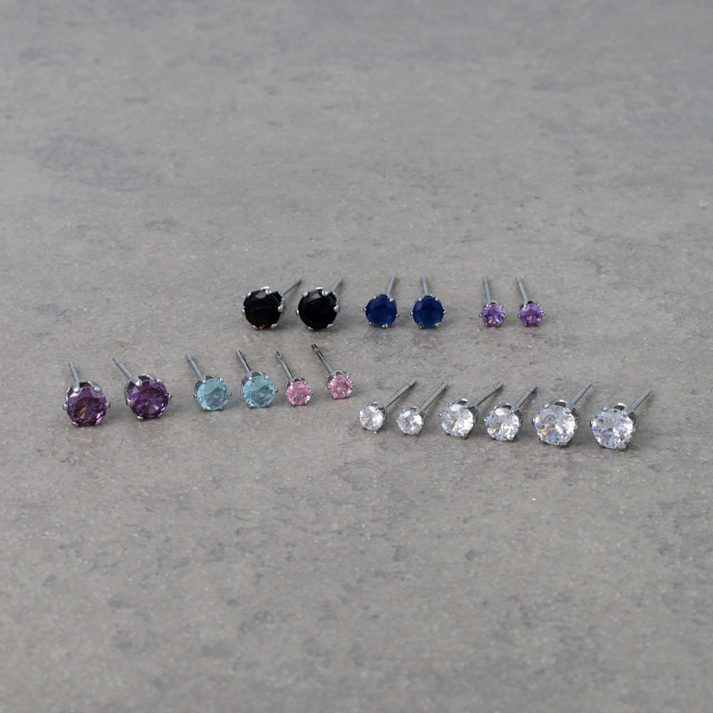 Cubic Zirconia Stainless Steel Stud Set - osewaya