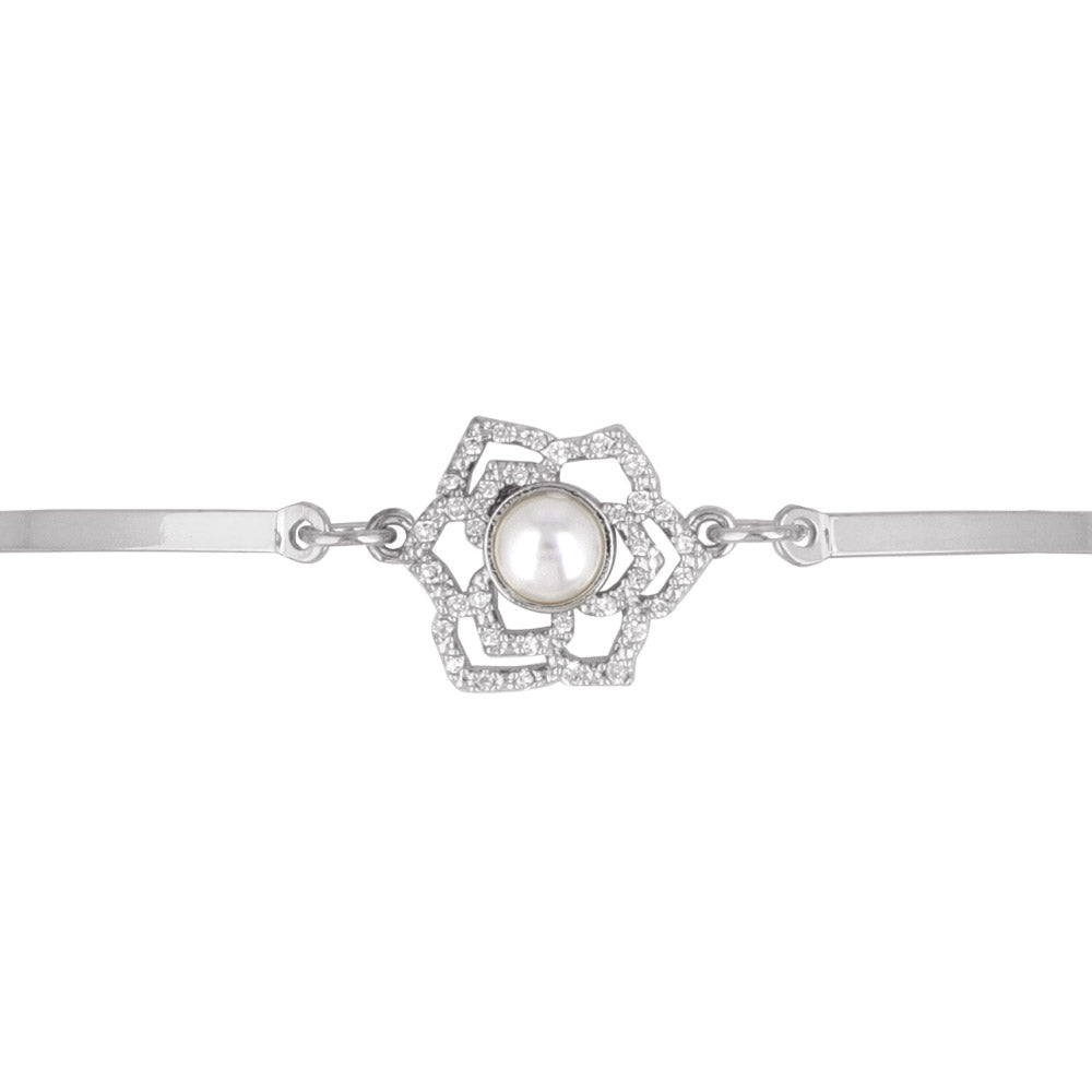 Diamante Floral  Charm Bracelet