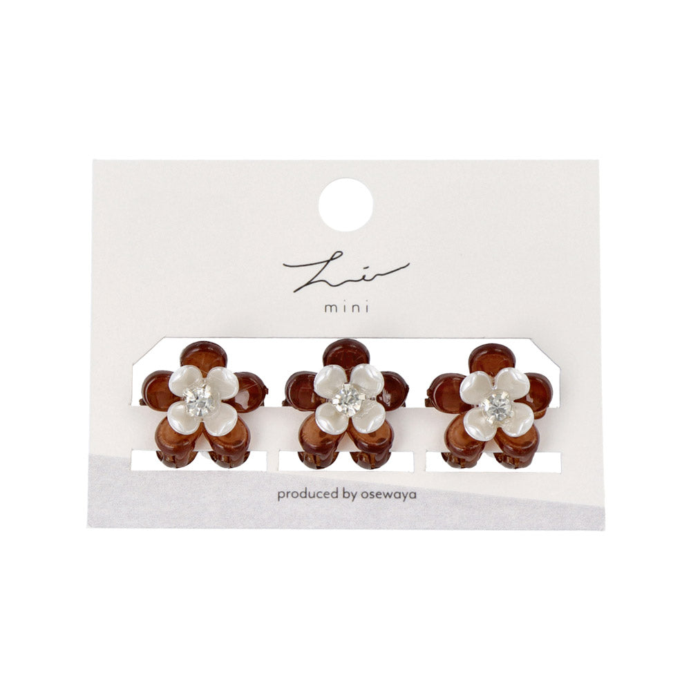 Bicolor Flower Mini Hair Clip Set