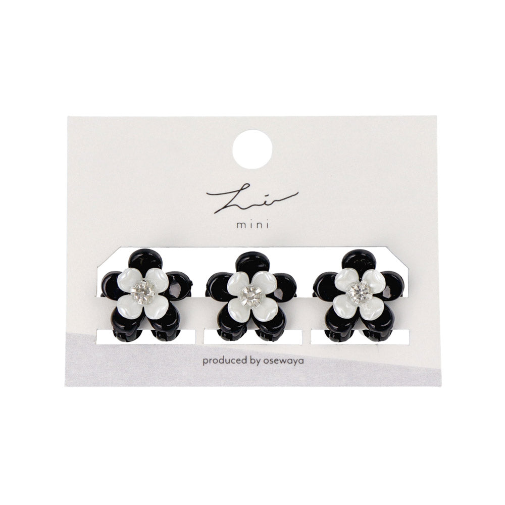 Bicolor Flower Mini Hair Clip Set