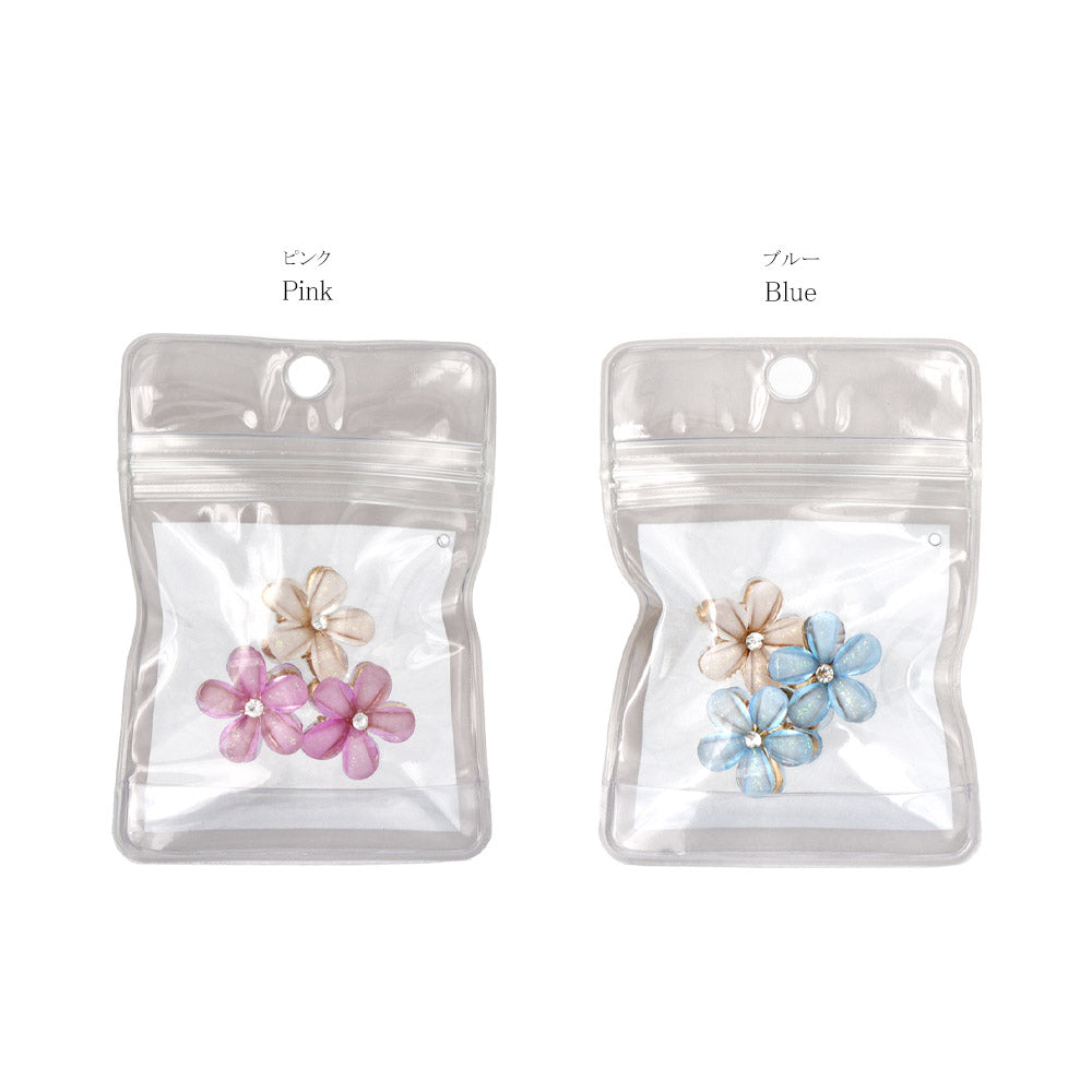 Faceted Flower Mini Hair Clip Pack