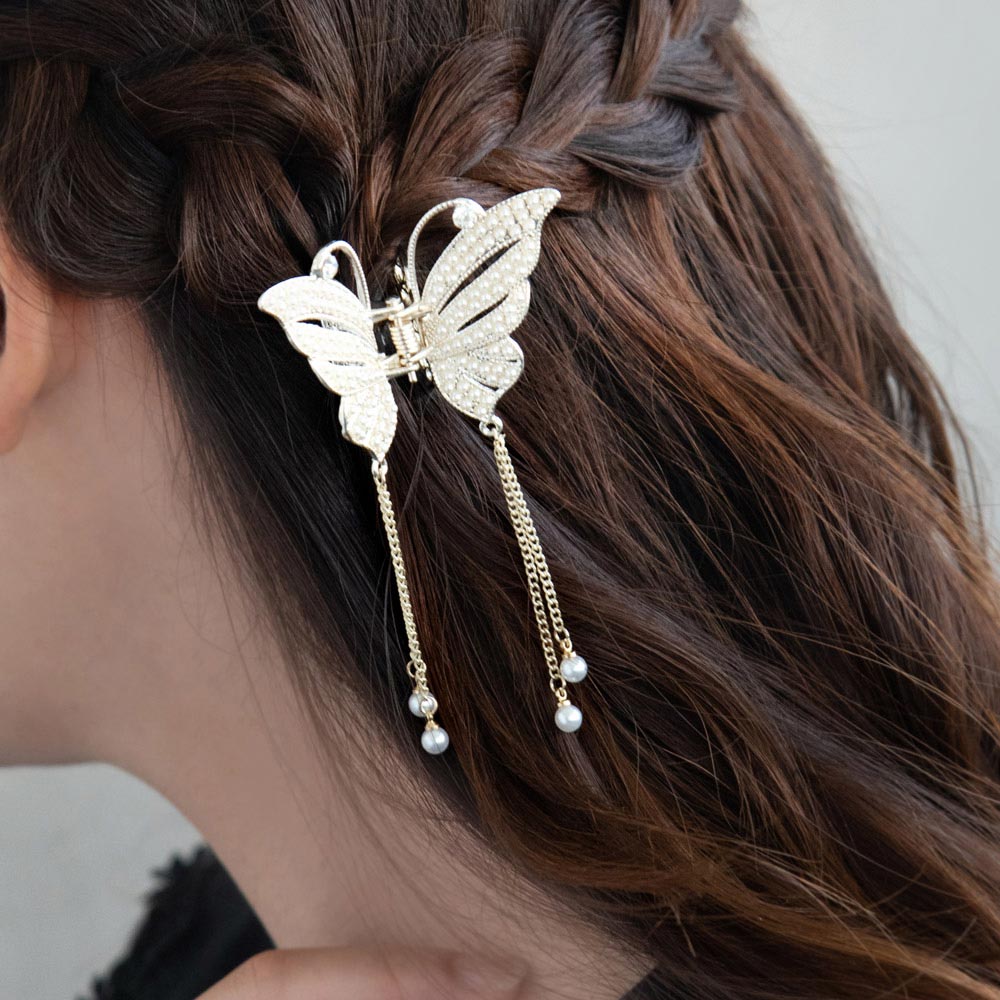 Pearly Butterfly Hair Clip
