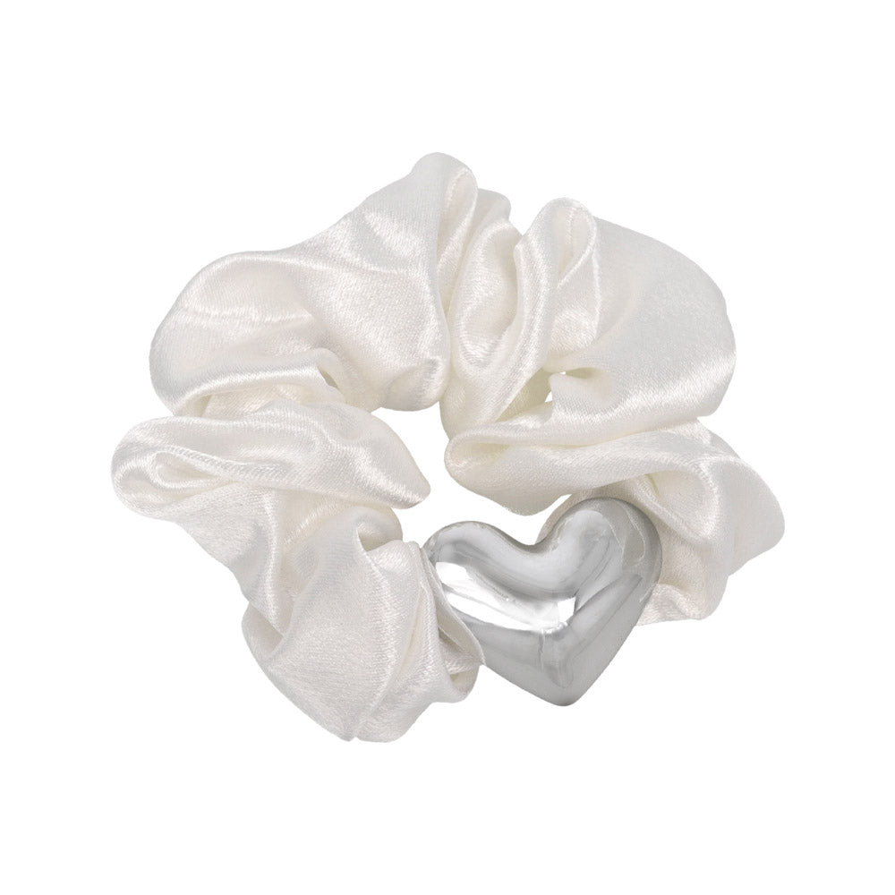 Heart Charm Shimmering Scrunchie