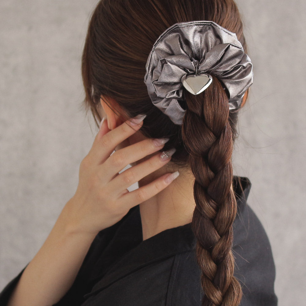 Large Heart Shimmering Scrunchie