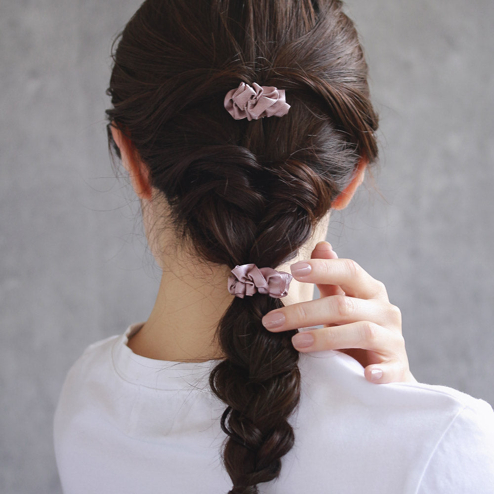 Ruffle Ribbon Hair Clip Set