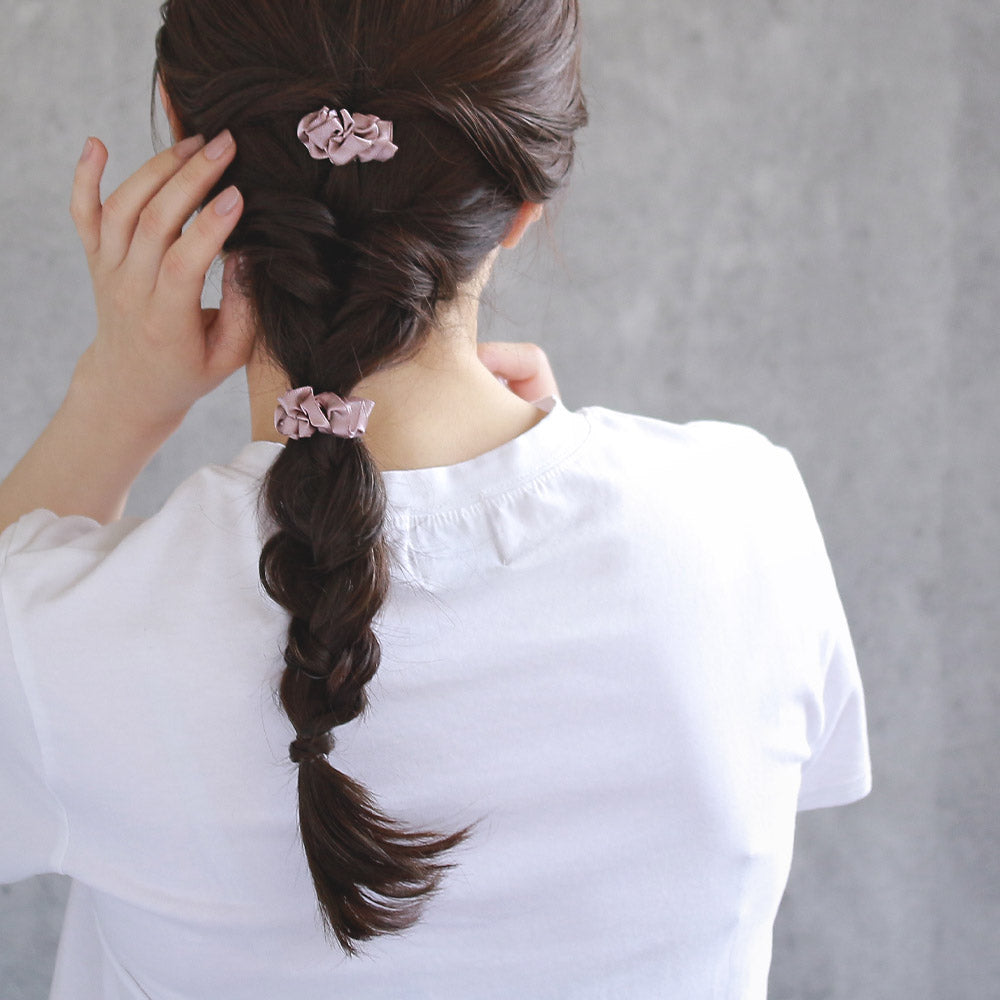 Ruffle Ribbon Hair Clip Set