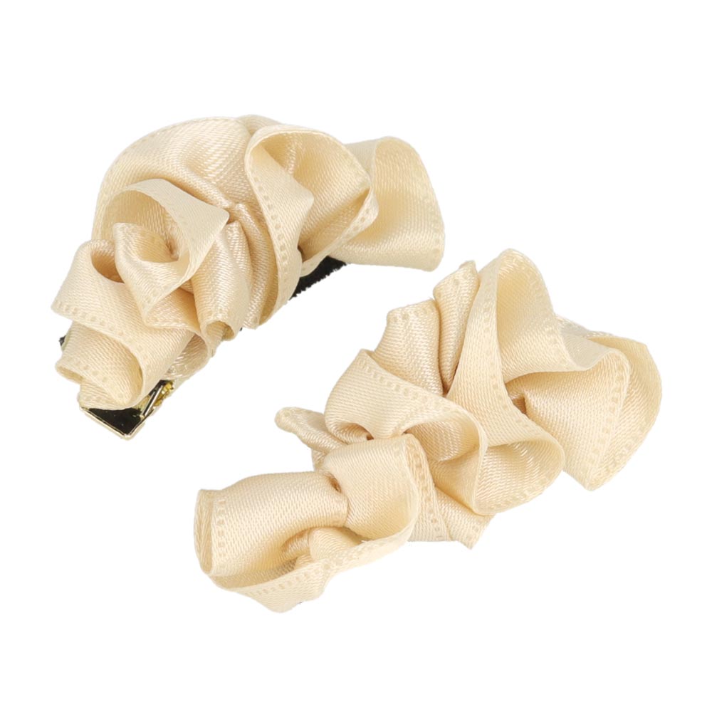 Ruffle Ribbon Hair Clip Set