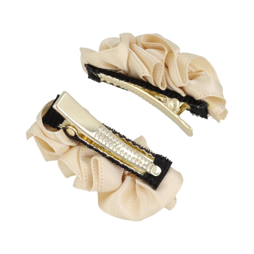 Ruffle Ribbon Hair Clip Set