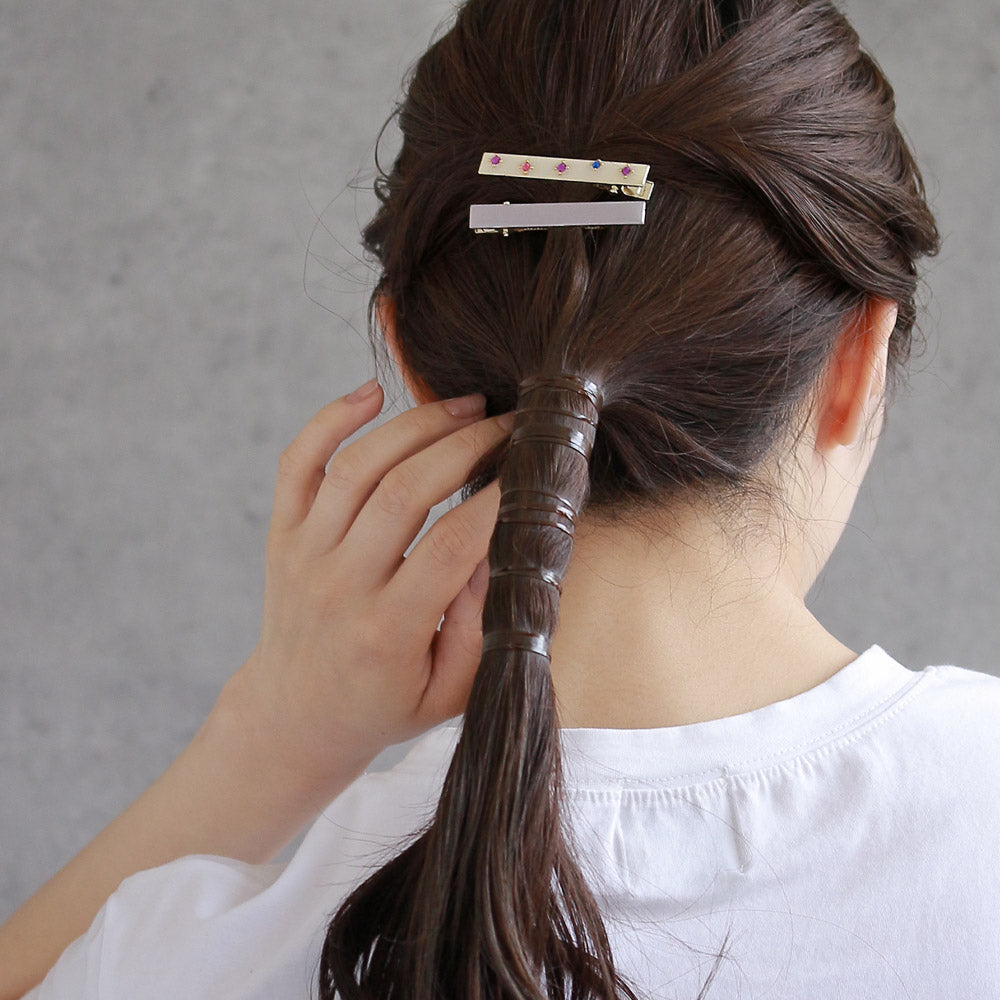Jeweled Rectangle Hair Clip Set