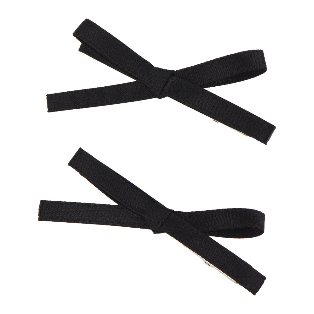 Narrow Bow Hair Clip Set