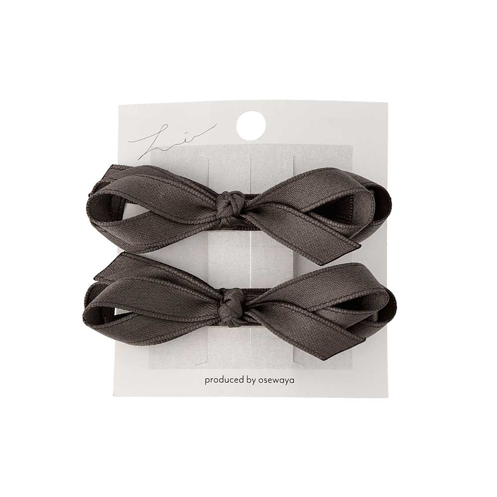 Round Bow Hair Clip Set