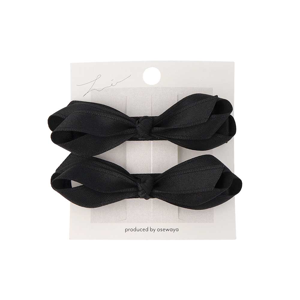 Round Bow Hair Clip Set