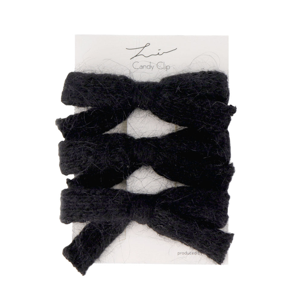 Knitted Bow Hair Clip Set