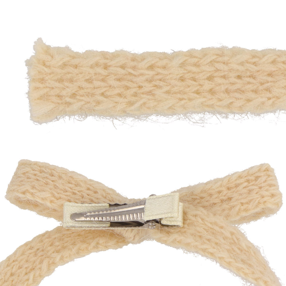Knitted Long Tail Bow hair Clip Set