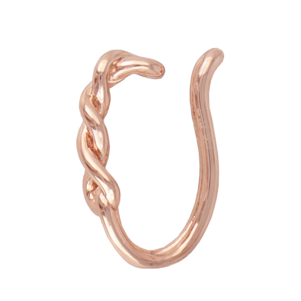 Rose Silver Rope Ear Cuff