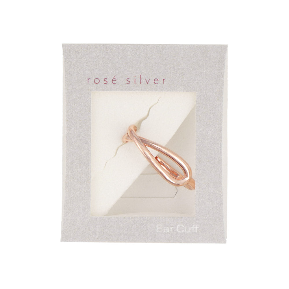 Rose Silver Loop Ear Cuff