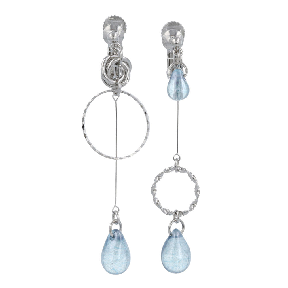 Water Drop Mismatched Clip On Earrings