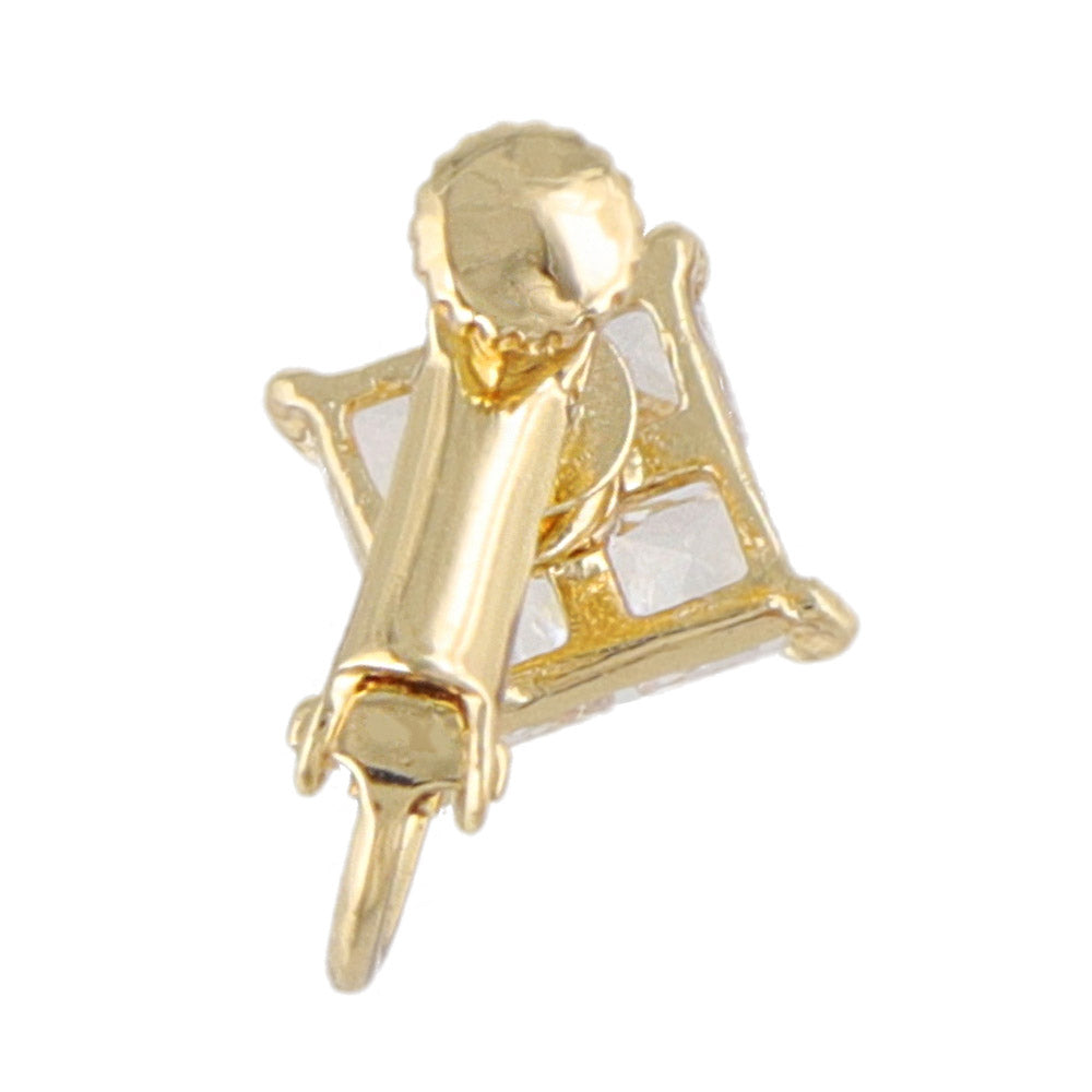 Rhombus Stone Clip On Earrings