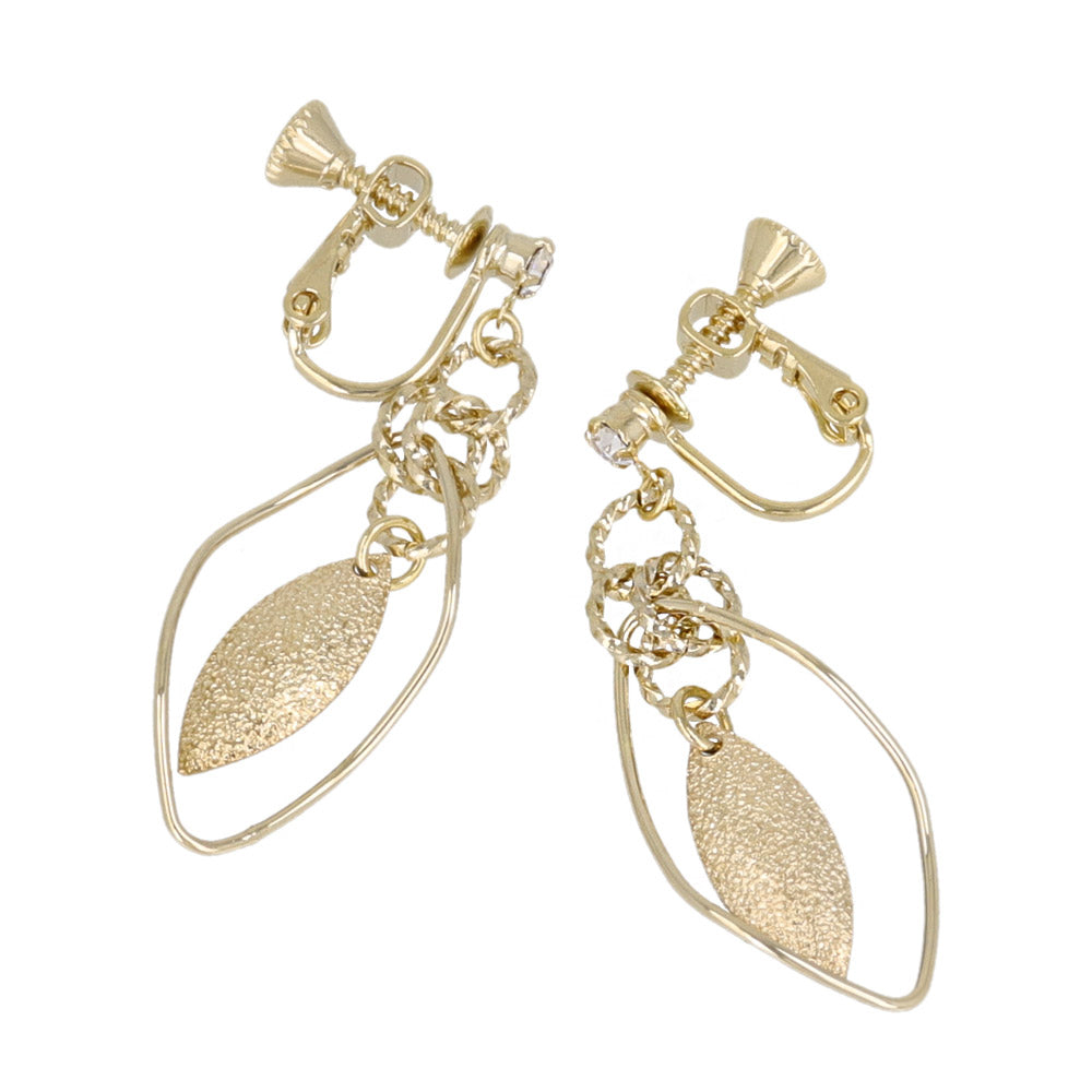 Marble Leaf Drop Clip Ons