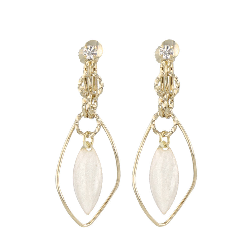 Marble Leaf Drop Clip Ons