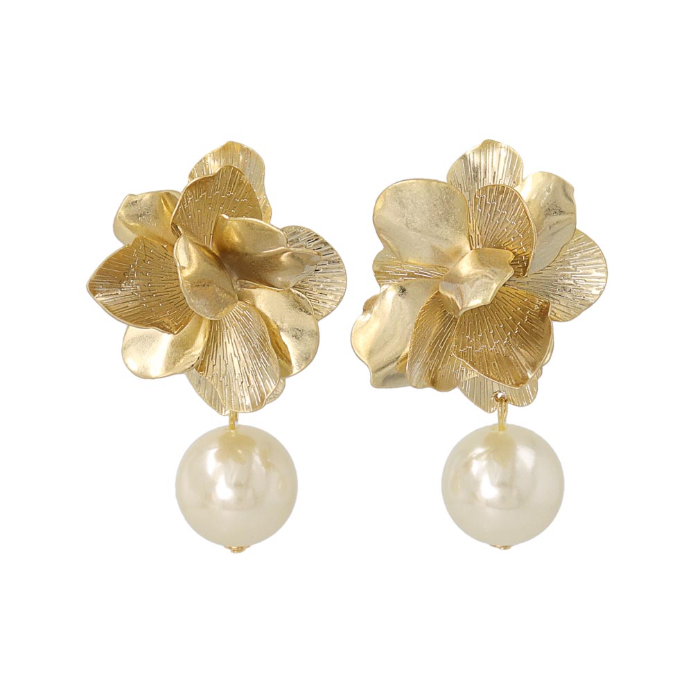 Flower and Pearl Clip Ons