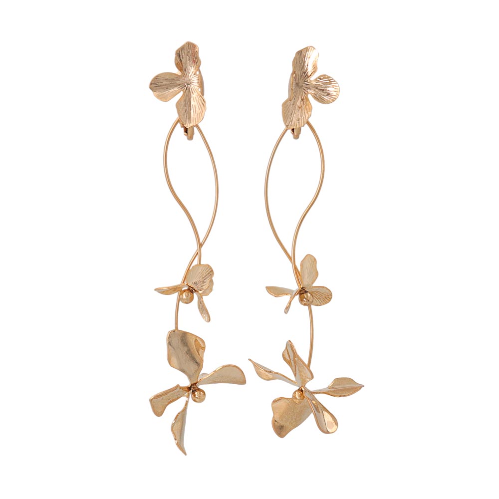 Floral Drop Statement Clip Ons