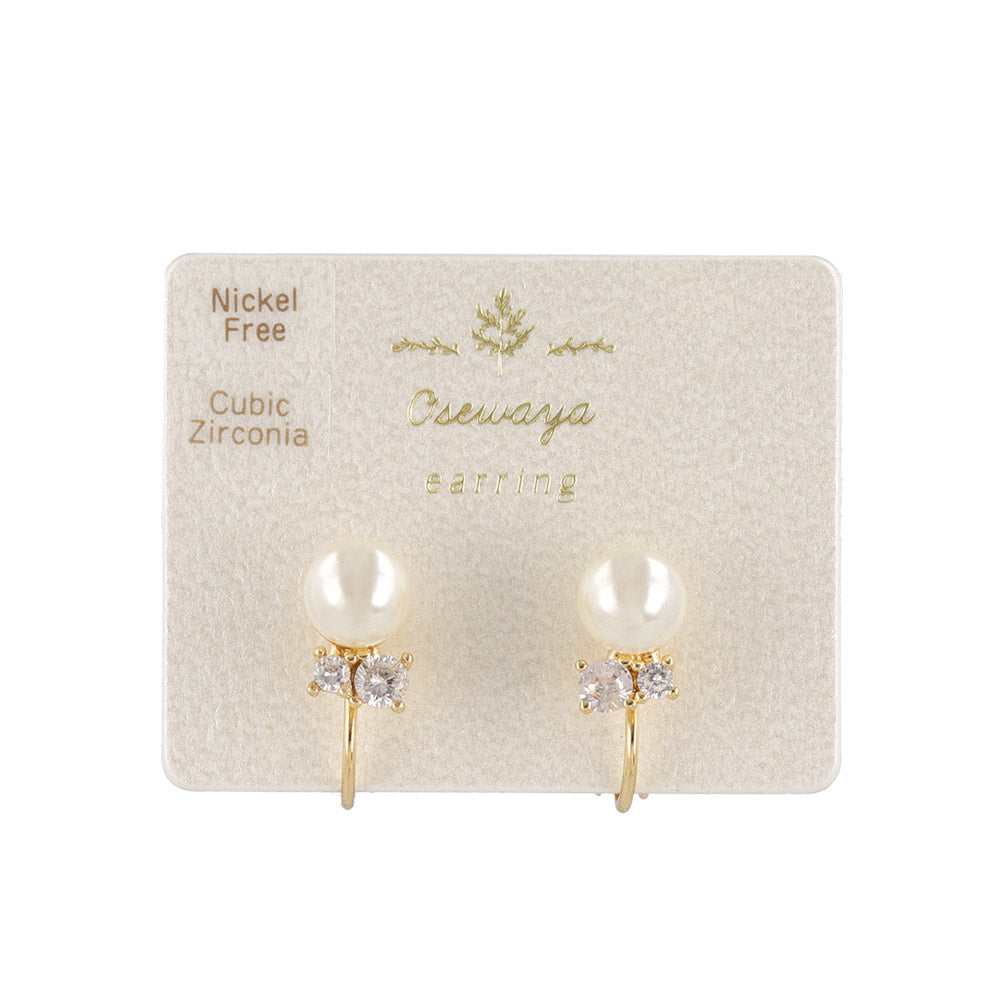 Pearl and Cubic Zirconia Clip Ons