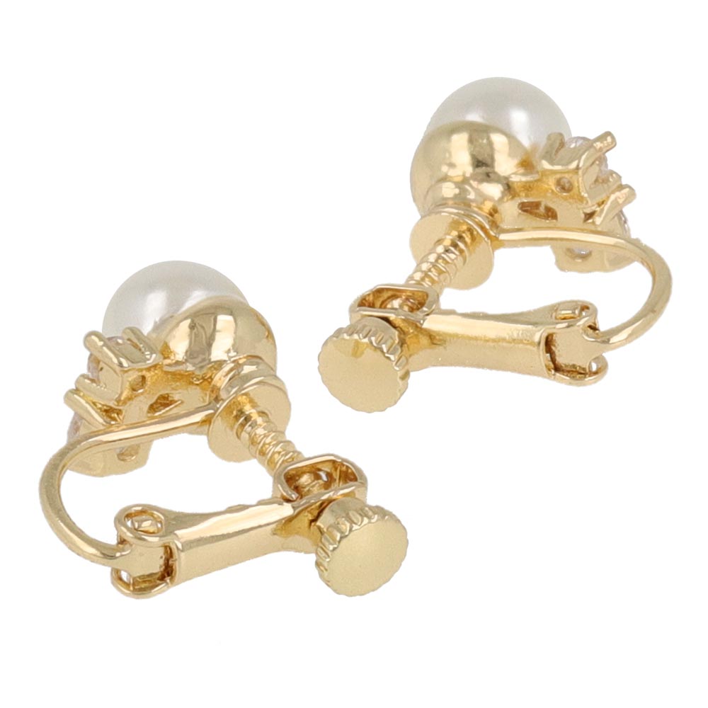 Pearl and Cubic Zirconia Clip Ons