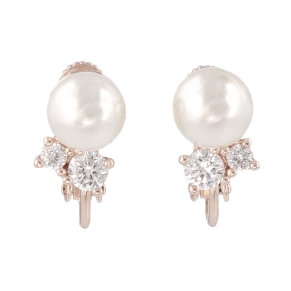 Pearl and Cubic Zirconia Clip Ons