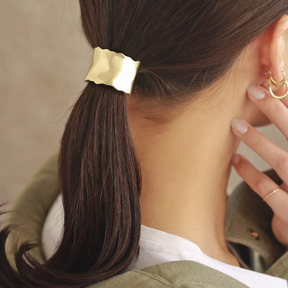 Wave Brass Ponytail Cuff