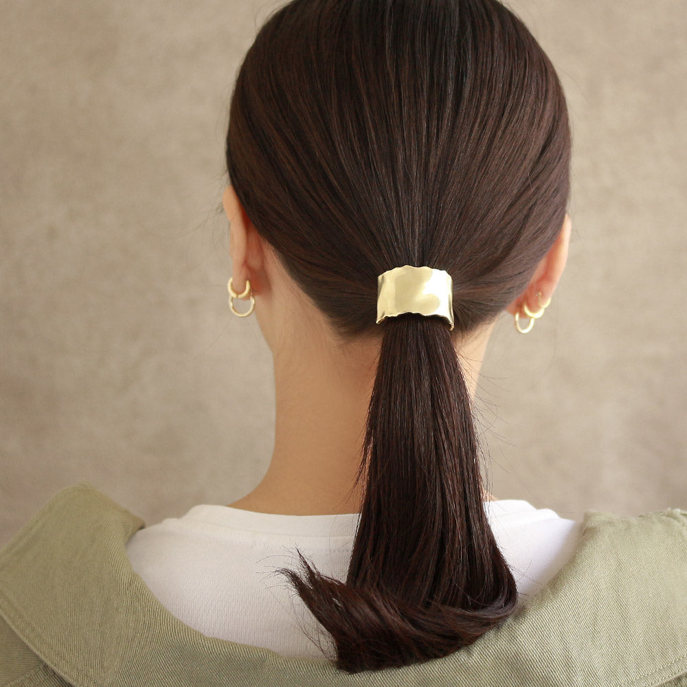 Wave Brass Ponytail Cuff