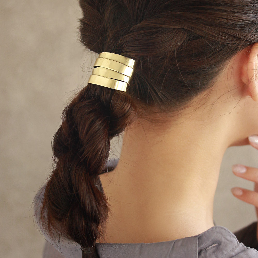 Multi Strand Brass Ponytail Cuff