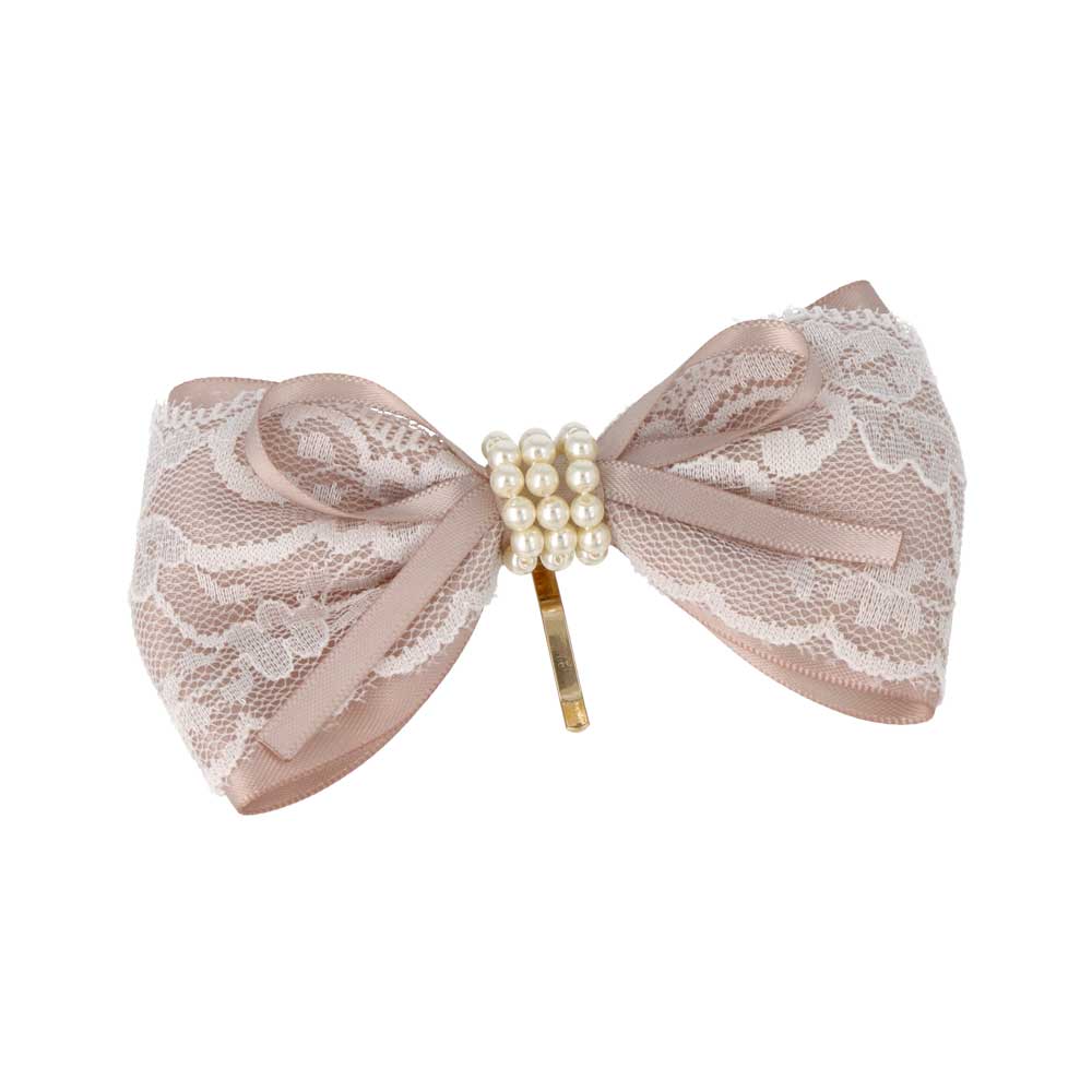 Pearl Detail Bow Pony Hook