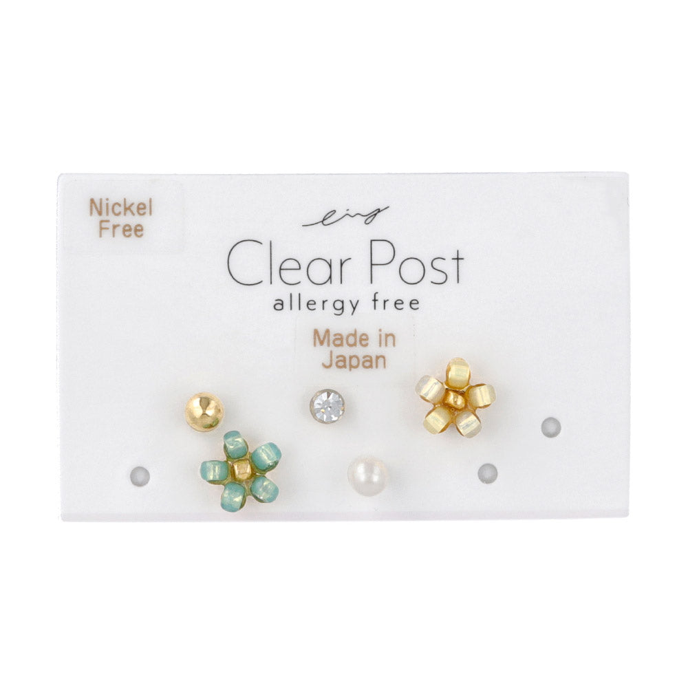 Floral Plastic Earring Set