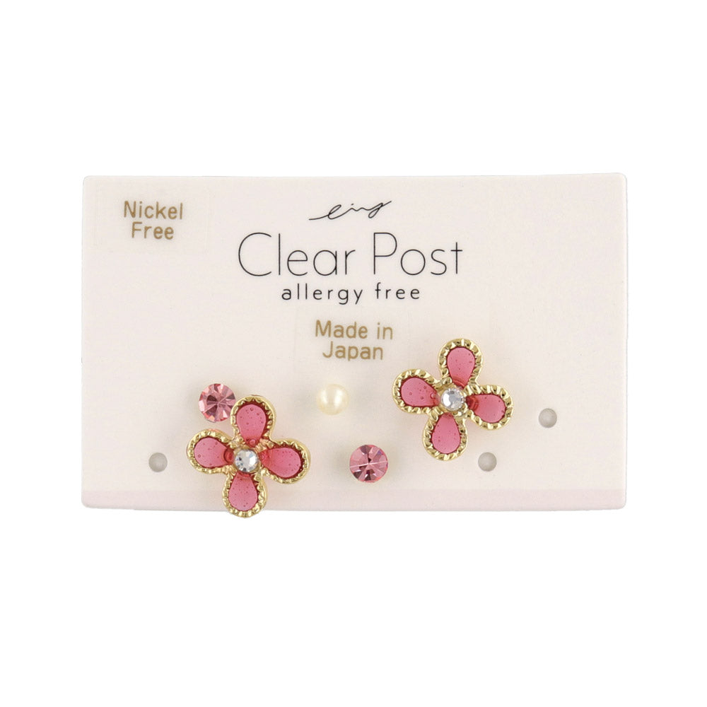 Floral Plastic Earring Set