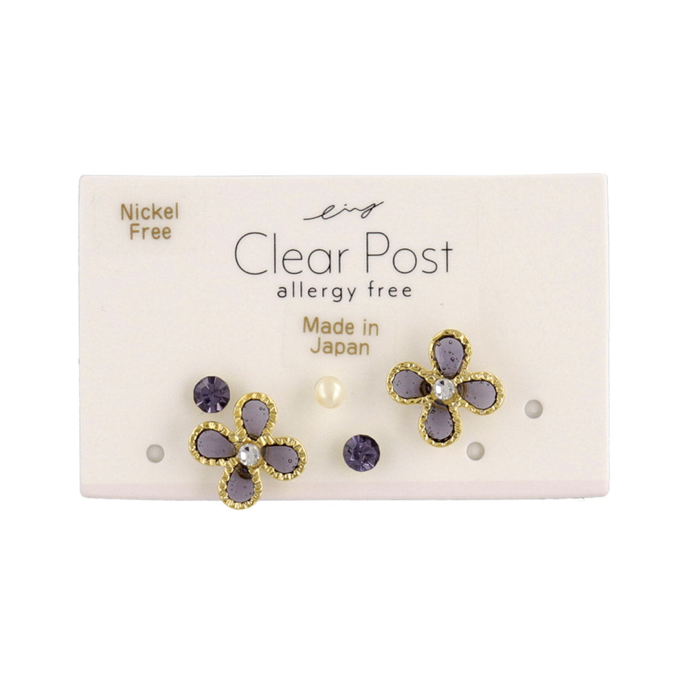 Floral Plastic Earring Set